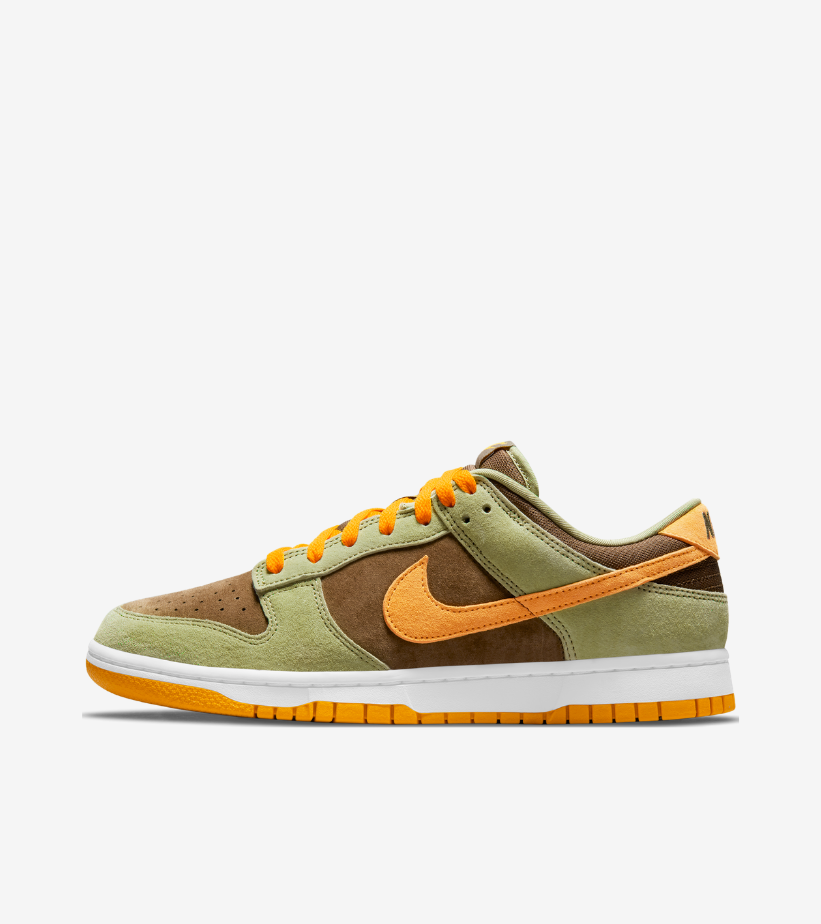nike-dunk-low-se-olive-brown-orange-gold